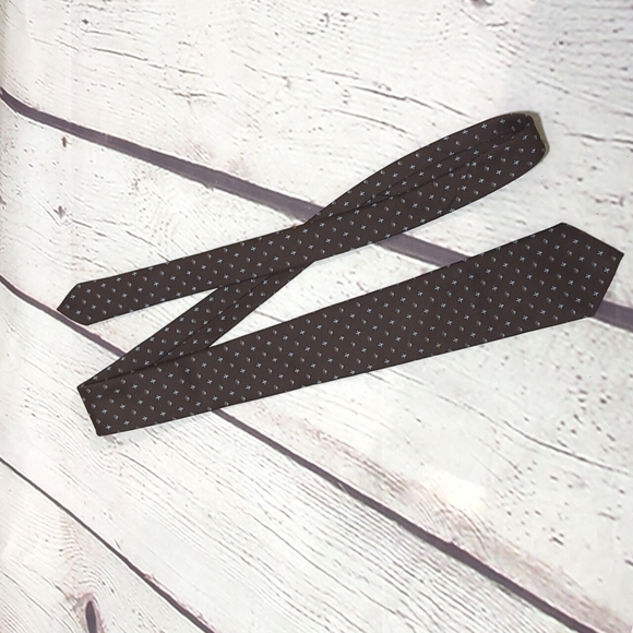 Frame Brown Blue Crown Fleur de Lis Tie - Picture 1 of 4